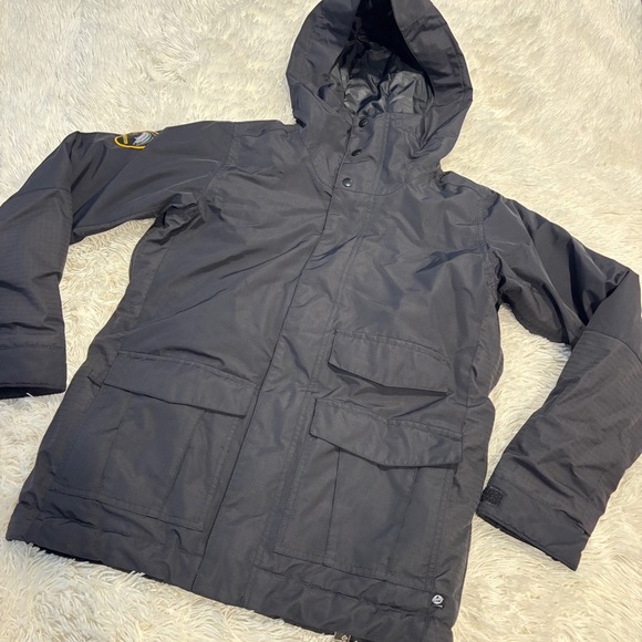 Burton Dryride Black Snowboard Jacket Youth Zipper Hooded Size Large - Picture 1 of 12